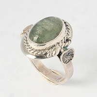 Пръстен естествен кианит сребро уникат