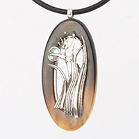 Сребърно колие с  калинка