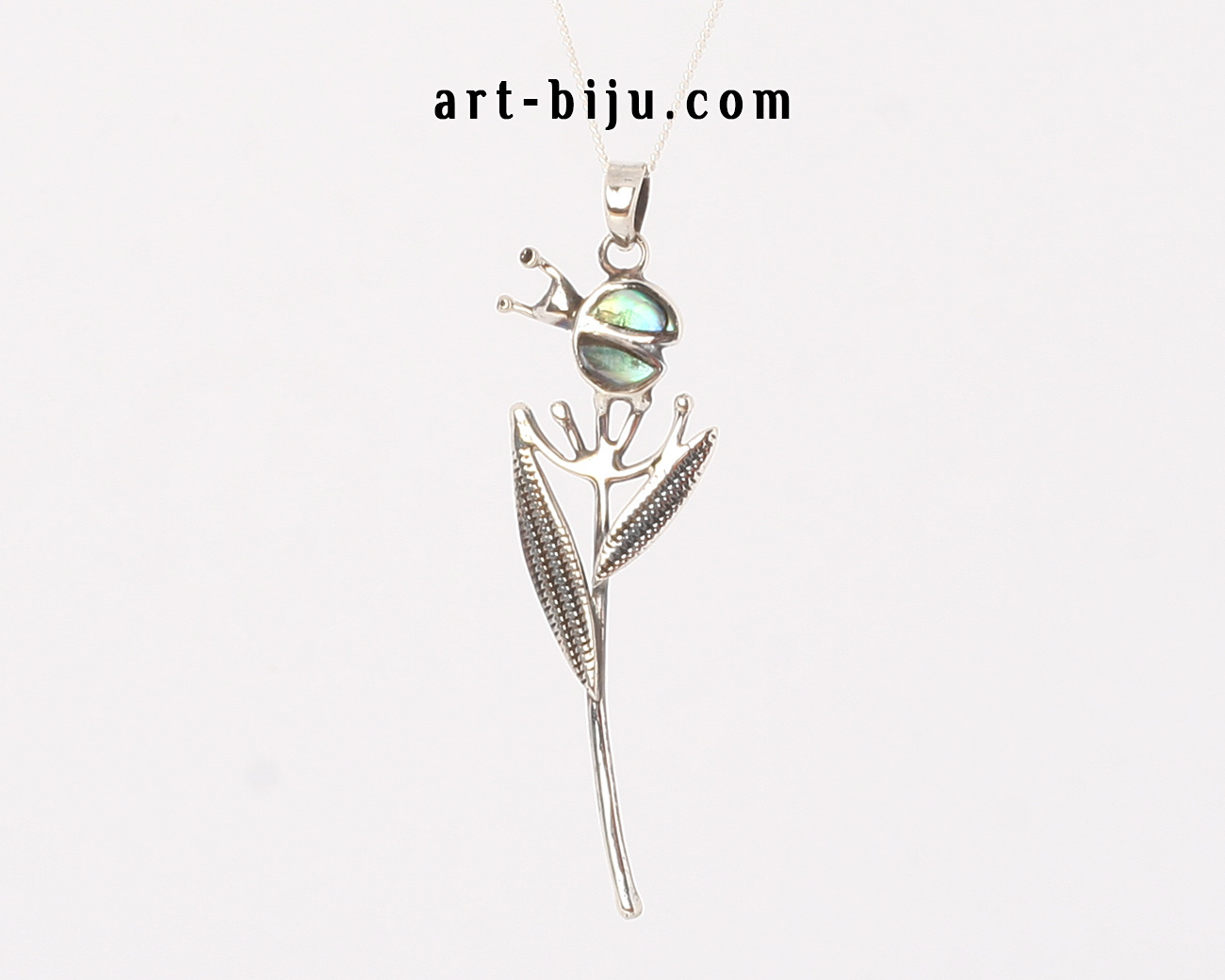 Сребърно авторско колие цвете