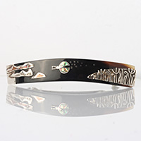 Сребърна шнола с калинка "Оптимистичен пейзаж"